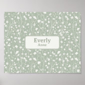 Aangepaste Naam Kwekerij Decor Boerderij Bloemen Poster (Voorkant)