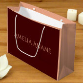 Aangepaste Naam L Elegant Donkerrood & Blush Roze Groot Cadeauzakje