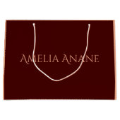 Aangepaste Naam L Elegant Donkerrood & Blush Roze Groot Cadeauzakje (Voorkant)