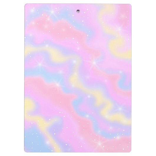 Aangepaste naam l Kleurrijke Sparkles Rainbow Girl Klembord (Achterkant)