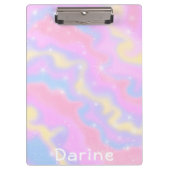 Aangepaste naam l Kleurrijke Sparkles Rainbow Girl Klembord (Voorkant)
