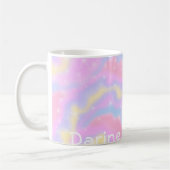 Aangepaste naam l Kleurrijke Sparkles Rainbow Girl Koffiemok (Links)