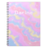 Aangepaste naam l Kleurrijke Sparkles Rainbow Girl Notitieboek (Voorkant)