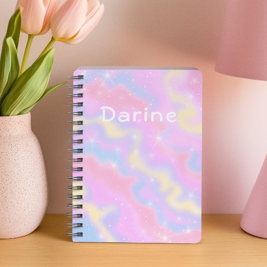 Aangepaste naam l Kleurrijke Sparkles Rainbow Girl Planner