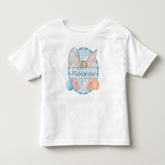 Aangepaste naam Label Paasjongen Bunny Kinder Shirts (Voorkant)
