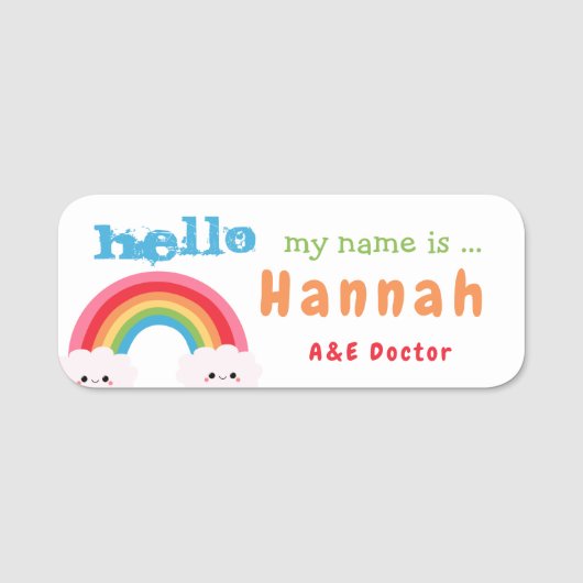 Aangepaste naam Labels Rainbows Naamplaatje (Voorkant)
