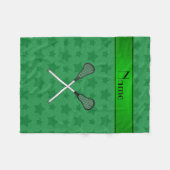 Aangepaste naam lacrosse groene sterren fleece deken (Voorkant (Horizontaal))