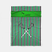 Aangepaste naam lacrosse groene zilverstrepen fleece deken (Voorkant)