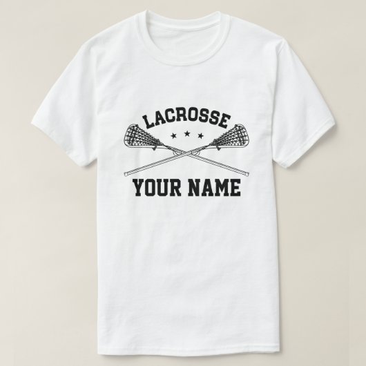 Aangepaste naam Lacrosse T-shirt (Design voorkant)