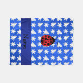 Aangepaste naam ladybug blue sneeuwvlokken bomen fleece deken (Voorkant (Horizontaal))