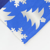 Aangepaste naam ladybug blue sneeuwvlokken bomen fleece deken (Hoek)