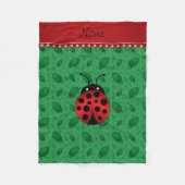 Aangepaste naam ladybug groene lichte bomen fleece deken (Voorkant)