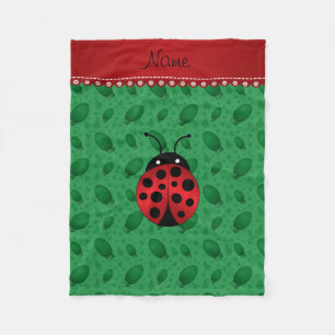 Aangepaste naam ladybug groene lichte bomen fleece deken