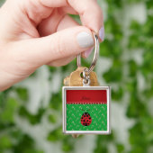 Aangepaste naam ladybug groene snoepsnoeren sleutelhanger (Hand)