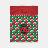 Aangepaste naam ladybug halve cirkels snoeren snoe fleece deken (Voorkant)