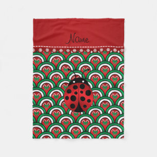 Aangepaste naam ladybug halve cirkels snoeren snoe fleece deken