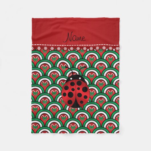 Aangepaste naam ladybug halve cirkels snoeren snoe fleece deken (Voorkant)