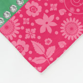 Aangepaste naam ladybug roze bloempatroon fleece deken (Hoek)