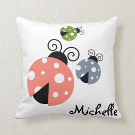 Aangepaste naam Ladybug Spring Kussen