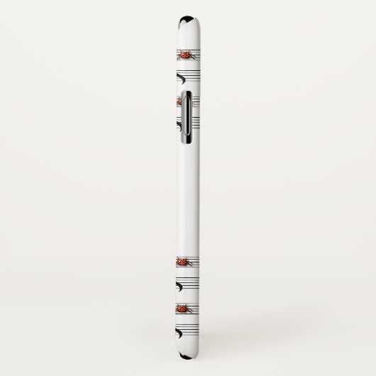 Aangepaste naam Ladybugs Muzieknoten iPhone X Hoes (Achterkant / rechts)