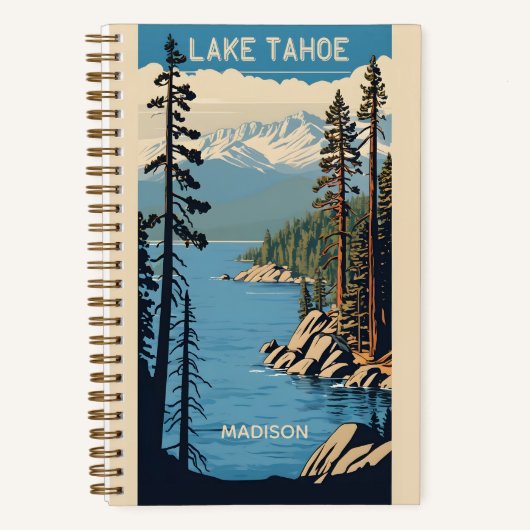 Aangepaste naam Lake Tahoe Notitieboek (Voorkant)