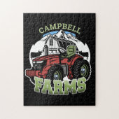 Aangepaste NAAM Land Boerderij Schuur Tractor Boer Legpuzzel (Verticaal)