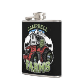 Aangepaste NAAM Land Boerderijen Schuur Tractor Bo Heupfles (Links)