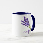 Aangepaste naam lavender Garden Flower Floral Mok (Voorkant rechts)