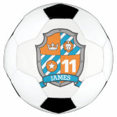 Aangepaste naam leeftijd 11 jaar voetbalschild foo voetbal (Voorkant)