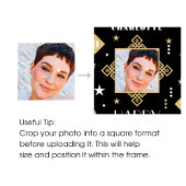 Aangepaste naam Leeftijd Foto Art Deco Birthday Bl Cadeaupapier