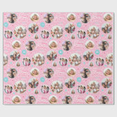 Aangepaste naam Leeftijd Foto Collage Birthday Sta Cadeaupapier (Vlak)