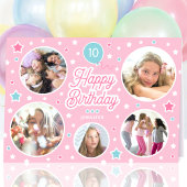 Aangepaste naam Leeftijd Foto Collage Birthday Sta Kaart