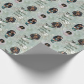 Aangepaste naam Leeftijd Foto Zeemeermin Birthday Cadeaupapier (Hoek)