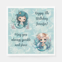 Aangepaste naam Leeftijd Gezinsmerk Zeemeermin Dag Servet