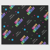 Aangepaste Naam Leeftijd Goud Terug Happy Birthday Cadeaupapier (Vlak)