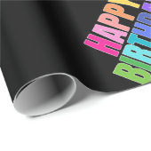 Aangepaste Naam Leeftijd Goud Terug Happy Birthday Cadeaupapier (Rol Hoek)