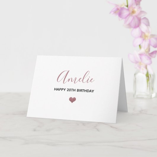 Aangepaste Naam & Leeftijd Happy Birthday roos Gol Kaart (Orchidee)