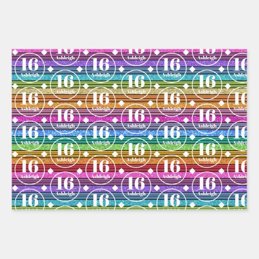 Aangepaste naam Leeftijd Verjaardag Inpakpapier Vel (Voorkant 2)