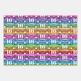 Aangepaste naam Leeftijd Verjaardag Inpakpapier Vel