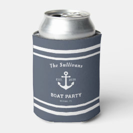 Aangepaste Naam Leisteen Blauwe Anker Boot Feest R Blikjeskoeler