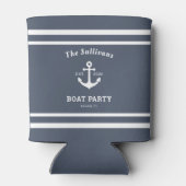 Aangepaste Naam Leisteen Blauwe Anker Boot Feest R Blikjeskoeler (Achterkant)