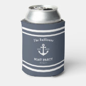 Aangepaste Naam Leisteen Blauwe Anker Boot Feest R Blikjeskoeler (Blikje Achterkant)