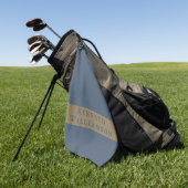 Aangepaste Naam Leisteen Blauwe Messing Minimalist Golfhanddoek (Groen)
