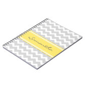 Aangepaste naam Lemon Gray Chevron-laptop Notitieboek (Linkerzijde)