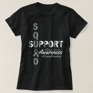 Aangepaste naam Leopard Brain Cancer Support Squad T-shirt