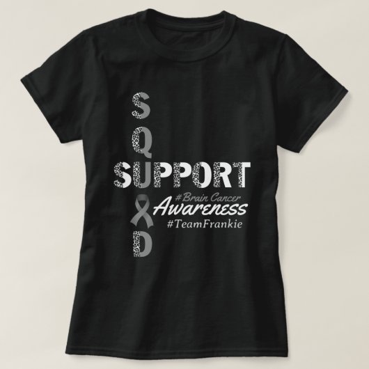 Aangepaste naam Leopard Brain Cancer Support Squad T-shirt (Design voorkant)