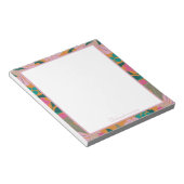 Aangepaste naam leraar bloemig stijlvol trendy moo notitieblok (Schuin)