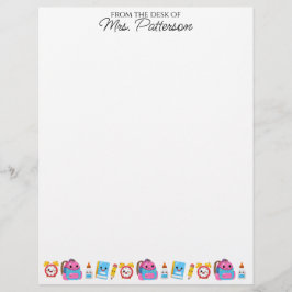 Aangepaste naam leraar Gift Letterhead Cute Kawaii Briefhoofd