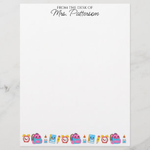 Aangepaste naam leraar Gift Letterhead Cute Kawaii Briefhoofd