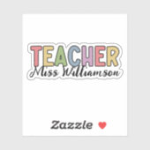 Aangepaste naam leraar kleurrijke leraar waarderin sticker (Vel)